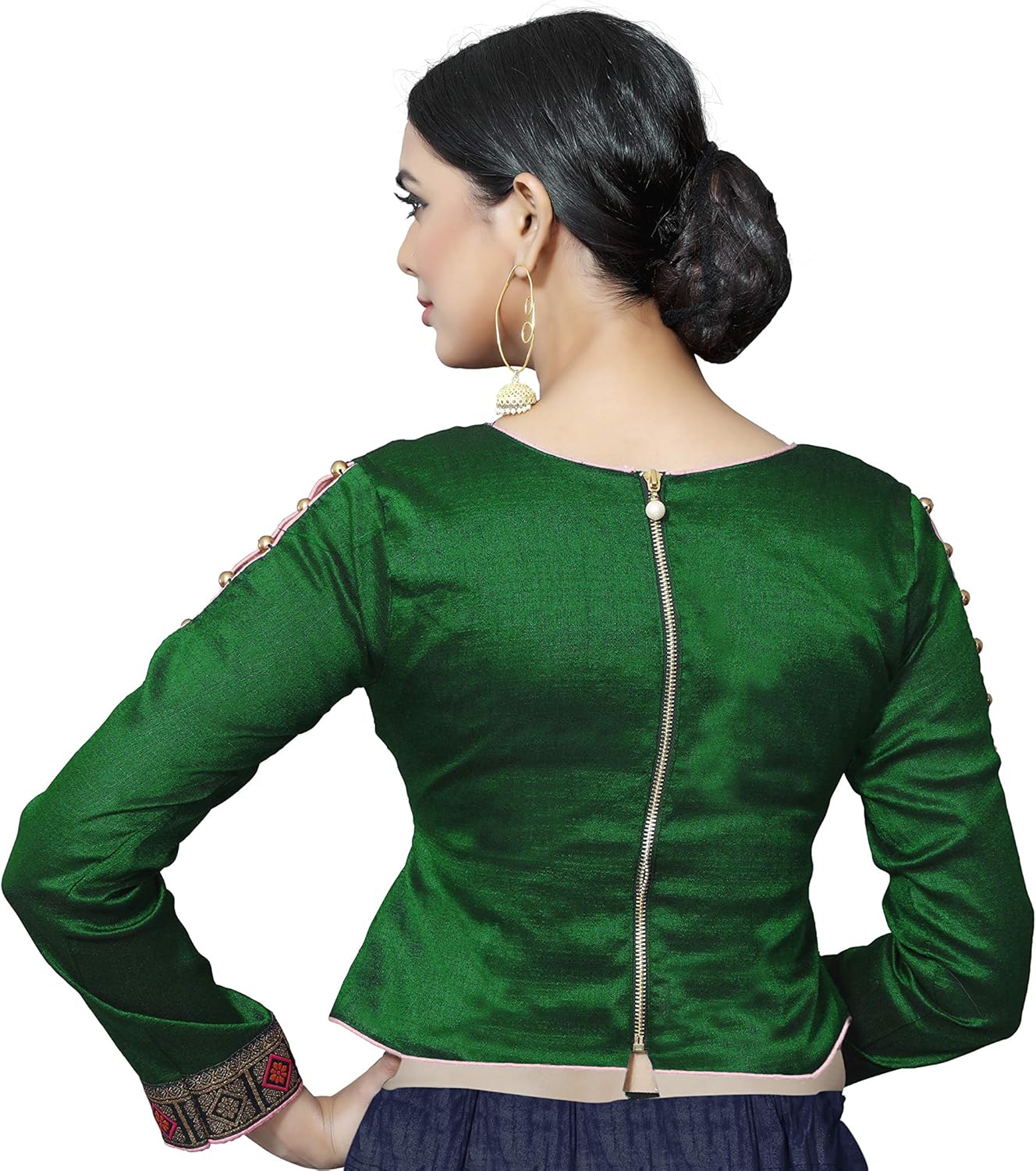 Women's Blouse for Saree New Indian Readymade Bollywood Designer Party Wear Padded Crop Top Choli Plus Size - Image 3