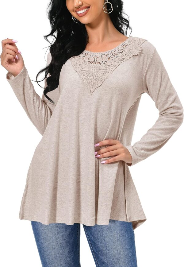 Afibi Shirts for Women Long Sleeve Casual Loose Fit Tunic Tops For Leggings - Image 2