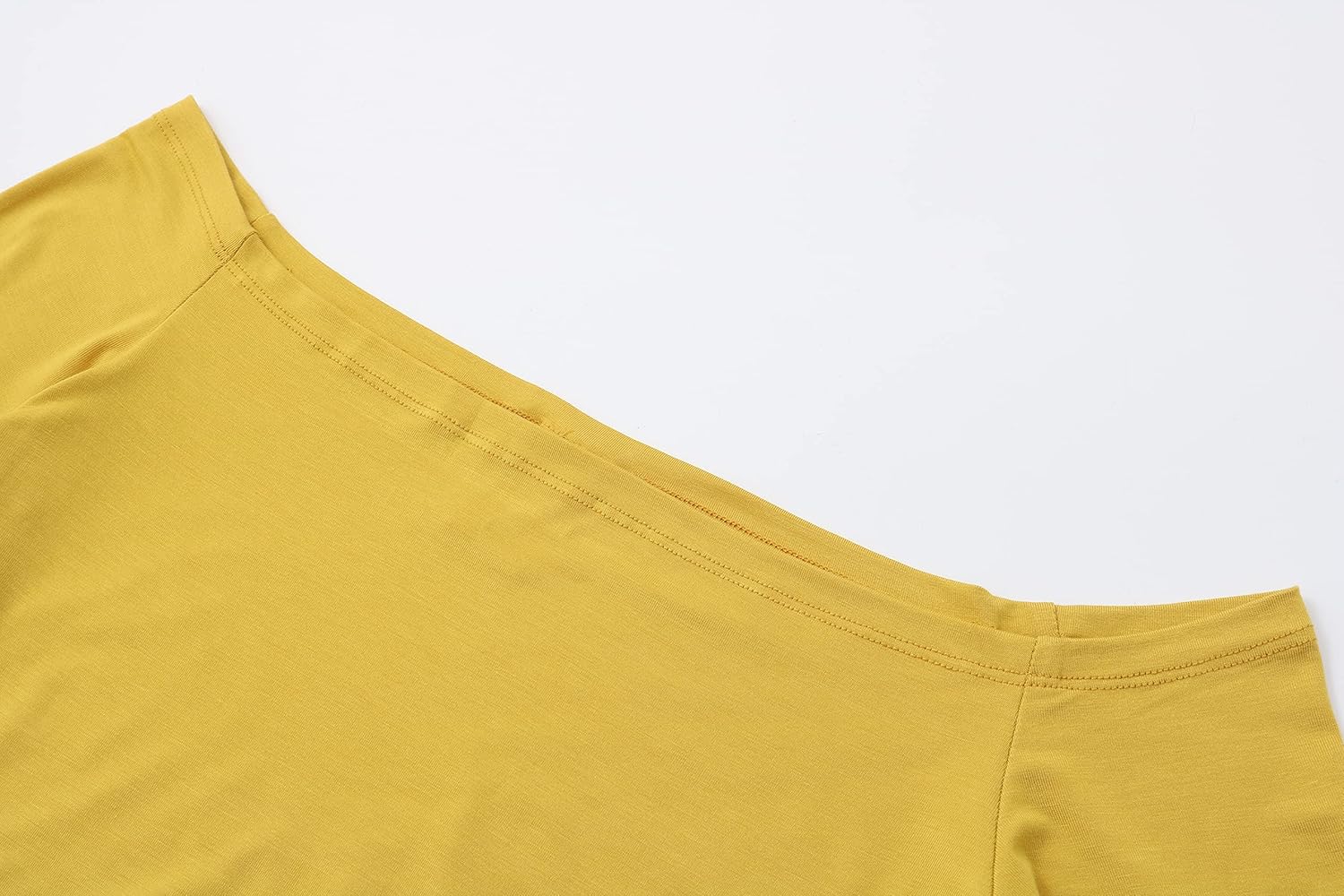 OThread & Co. Women's Off Shoulder Long Sleeve Crop Top Comfy Basic Stretch Layer Shirt - Image 5