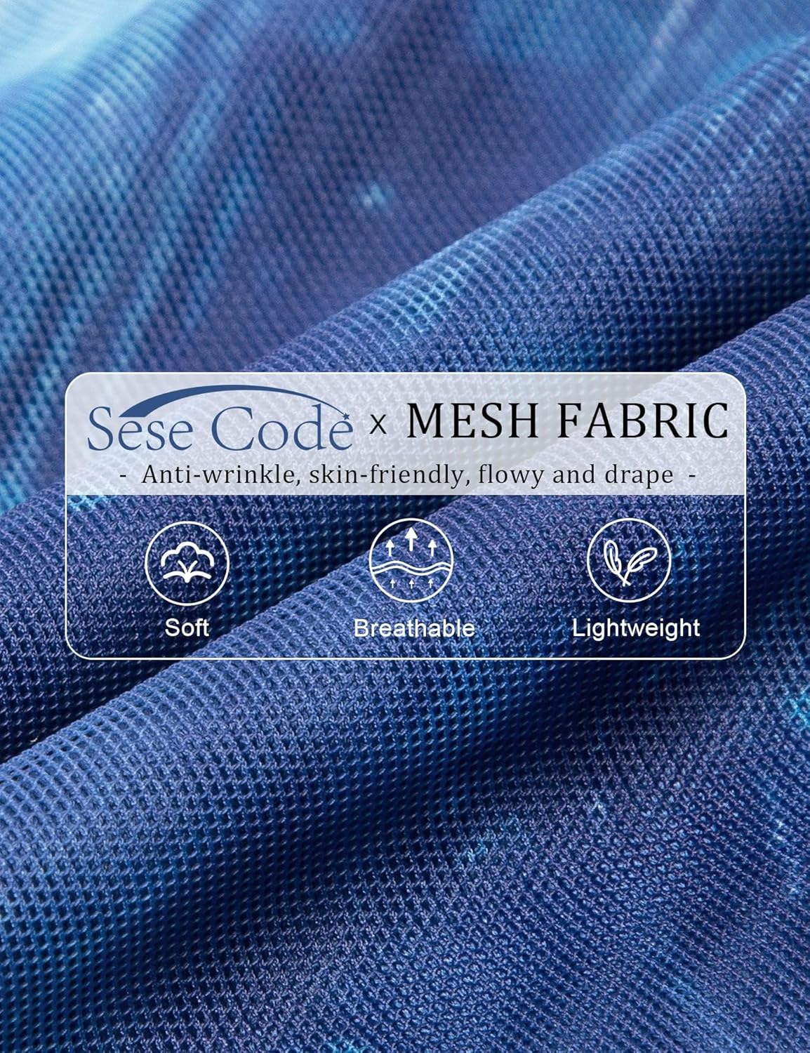 SeSe Code Womens Ruffle 3/4 Sleeve Mesh Blouses Loose Flowy Tops Stretchy Shirts - Image 4