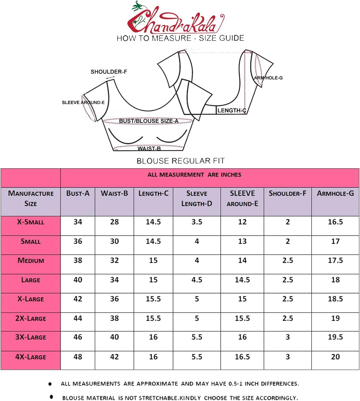 Chandrakala Brocade Banarasi Blouses for Women sarees,Readymade Gold Paisley,X-Small (B113) - Image 5