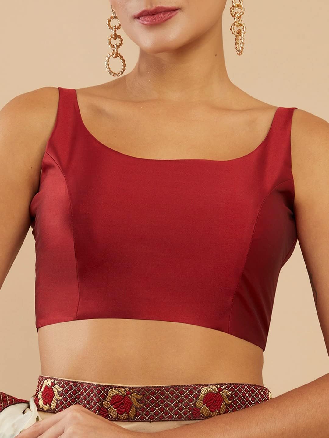 Indian Designer Party wear Art Silk Saree Blouse for Women Solid Readymade Indian Style Choli Top - Image 6