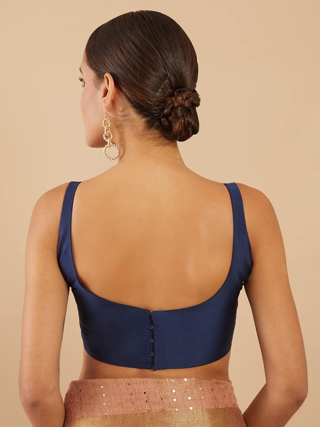 Indian Designer Party wear Art Silk Saree Blouse for Women Solid Readymade Indian Style Choli Top - Image 3