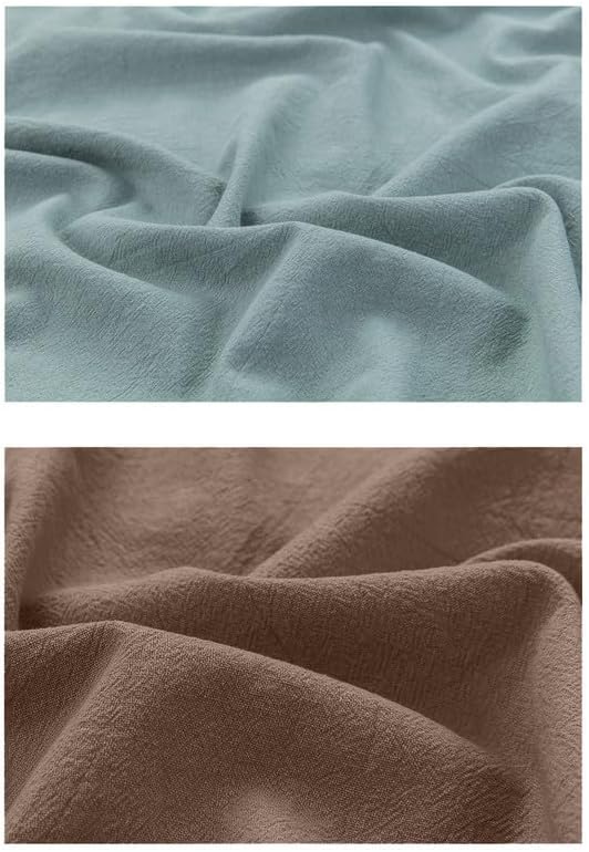 Women's Cotton Linen Shirts Short Sleeve Crewneck Blouse Button Casual Loose Fit T Shirt Tunic Tops for Summer - Image 6