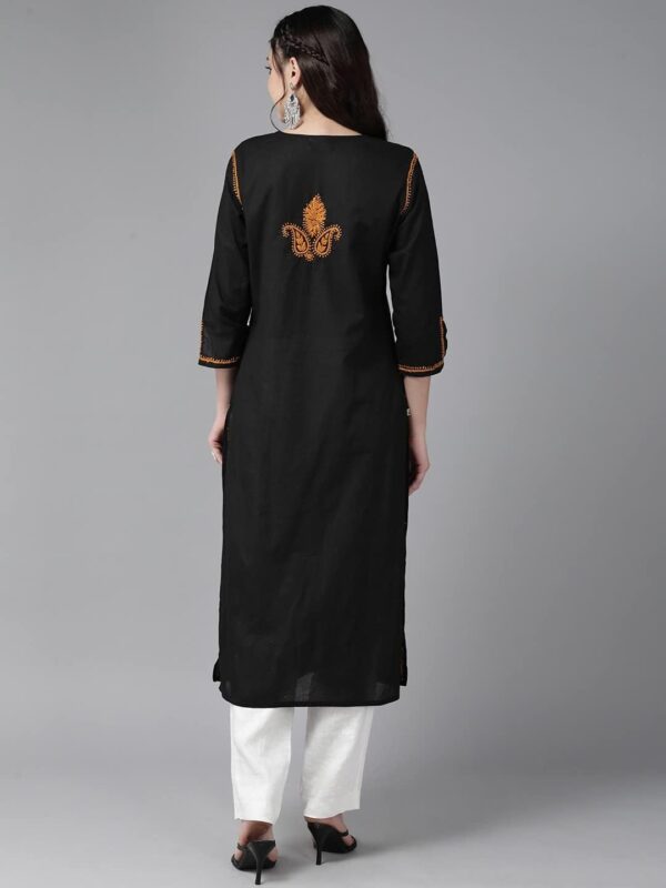 Ada Indian Traditional Hand Embroidered Chikankari Women's Cotton Kurta Kurti Tunic Dress A411419 - Image 2