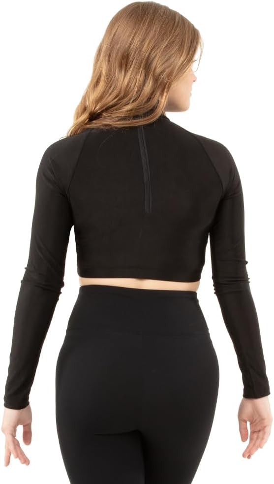 Long Sleeve Sequin Performance Crop Top - Image 2