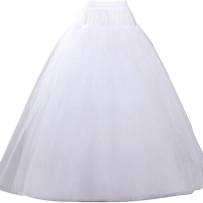 Petticoats for Women Hoopless Petticoat Crinoline Skirt 4 Layers Floor Length Ball Gown Slips for Wedding Dress