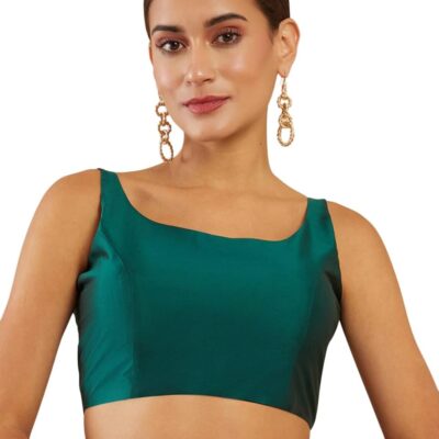 Indian Designer Party wear Art Silk Saree Blouse for Women Solid Readymade Indian Style Choli Top