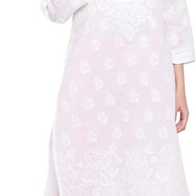 Ada Indian Hand Embroidered Women's Traditional Chikankari Cotton Kurta Kurti Tunic A220999