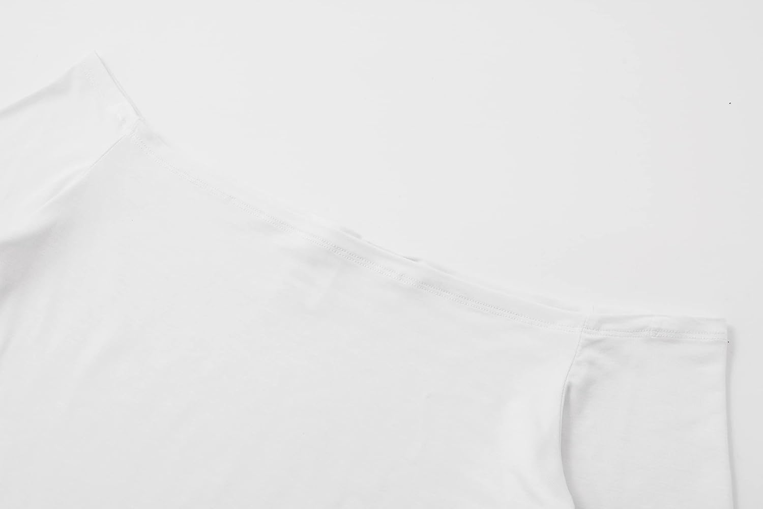 OThread & Co. Women's Off Shoulder 3/4 Sleeve Crop Top Comfy Basic Stretch Layer Shirt - Image 5