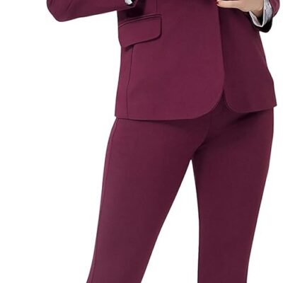 Marycrafts Women's Business Blazer Pant Suit Set for Work