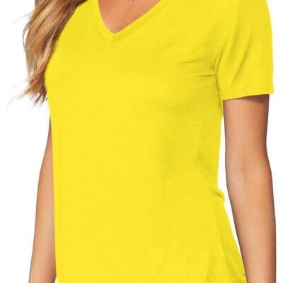 DittyandVibe Women Shirt Long/Short Sleeve V Neck Curved Hem Tunic Tops Tshirt