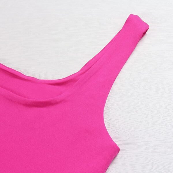 Artfish Women's Sleeveless Strappy Tank Square Neck Double Layer Workout Fitness Casual Basic Crop Tops - Image 2