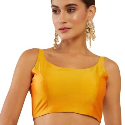 Indian Designer Party wear Art Silk Saree Blouse for Women Solid Readymade Indian Style Choli Top