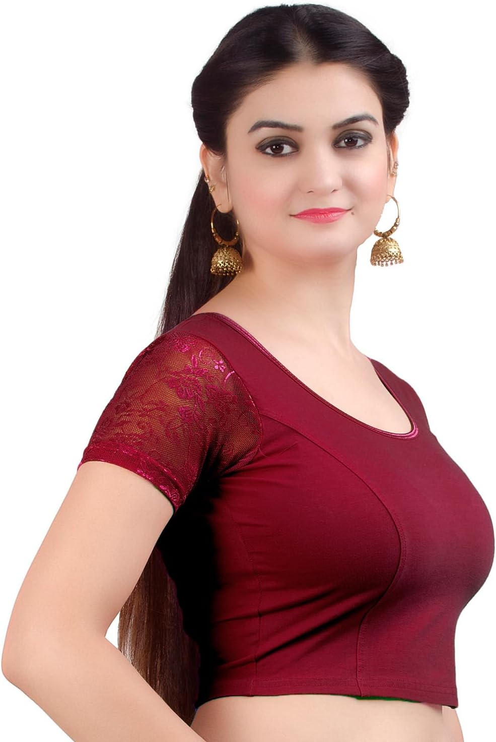 Chandrakala Readymade Blouses for Women Sarees,Stretchable (B102-P) - Image 2