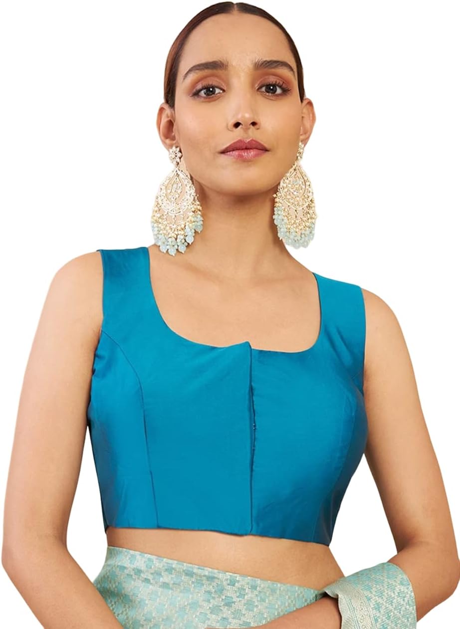 Indian Designer Party wear Art Silk Saree Blouse for Women Solid Readymade Indian Style Choli Top