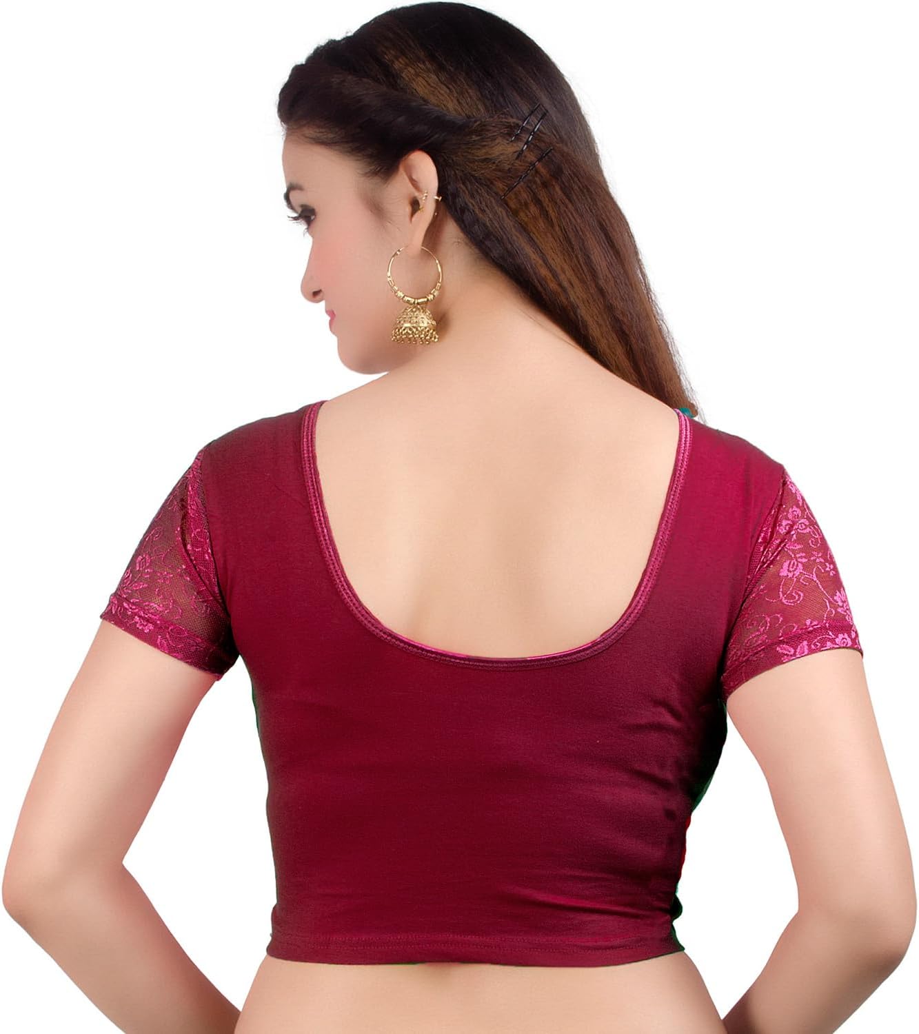 Chandrakala Readymade Blouses for Women Sarees,Stretchable (B102-P) - Image 3