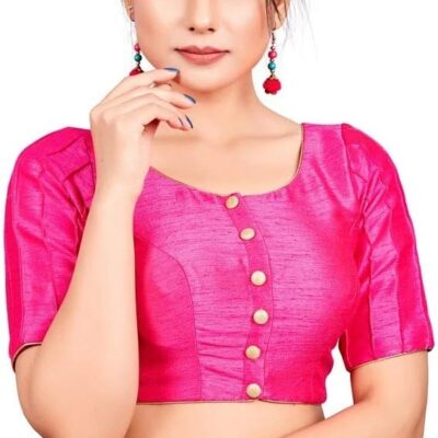 Designer Digital Printed indian sarees traditional dupion silk Blouse with sleeves