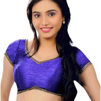 Indian Designer Women's Readymade Silk Indian Ethnic Saree Crop Top Choli Blouse