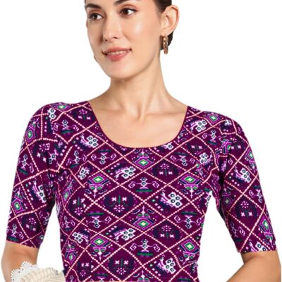 Chandrakala Stretchable Blouses for Women Sarees,Readymade (B217-P)