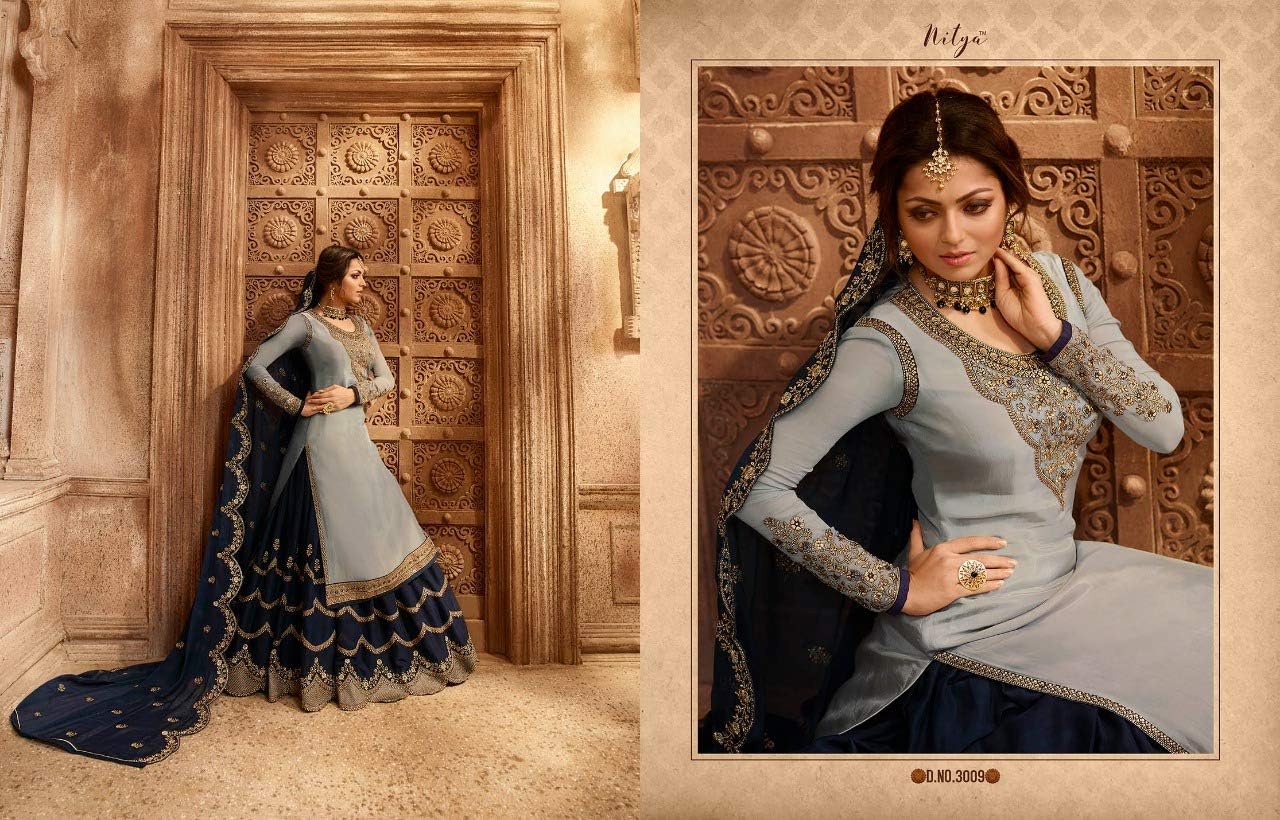 Delisa New Indian/Pakistani Eid Special Party/Ethnic wear Georgette Straight Ghaghra Style Salwar Kameez Suit for Womens 9936 - Image 3