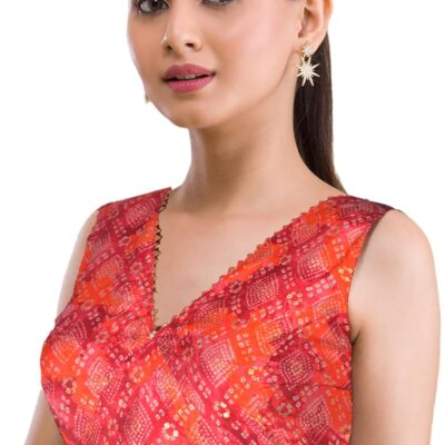 Chandrakala Backless Blouses for Women sarees,Readymade (B204-P)