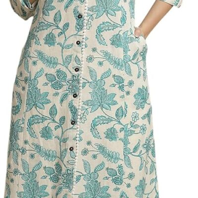 Pistaa's Women Cotton Floral Print A-Line Kurta for Women