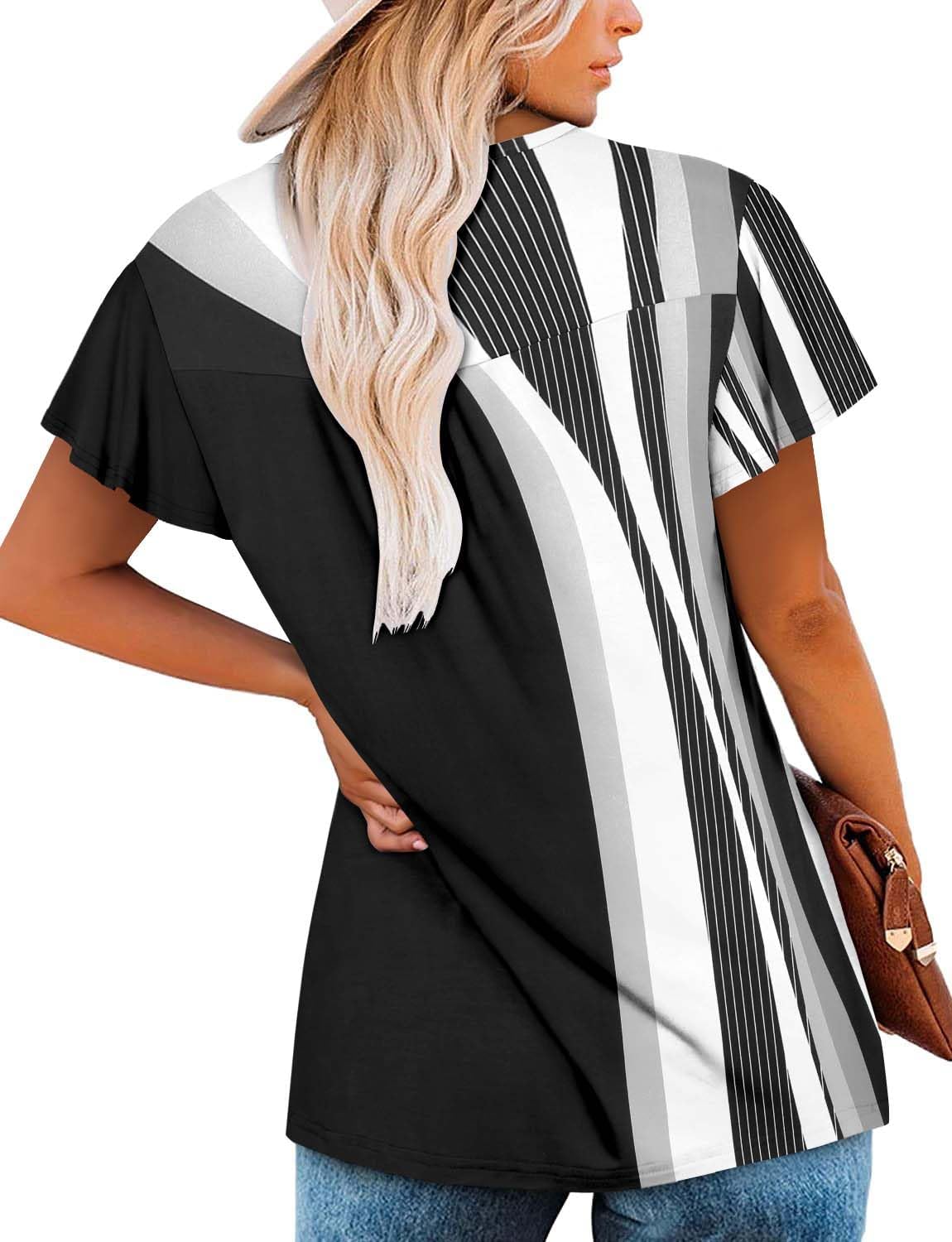 BETTE BOUTIK Women's Summer Tunic Tops Flowy Flare Botton Down Shirts Blouses S-3XL - Image 5