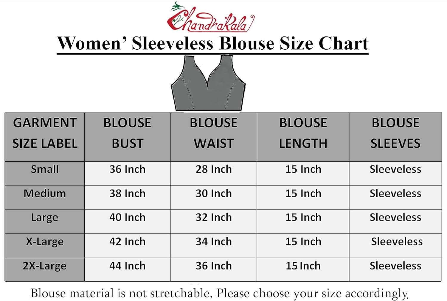 Chandrakala Gold Blouses for Women sarees,Readymade V-Neck Choli (B220-P) - Image 6
