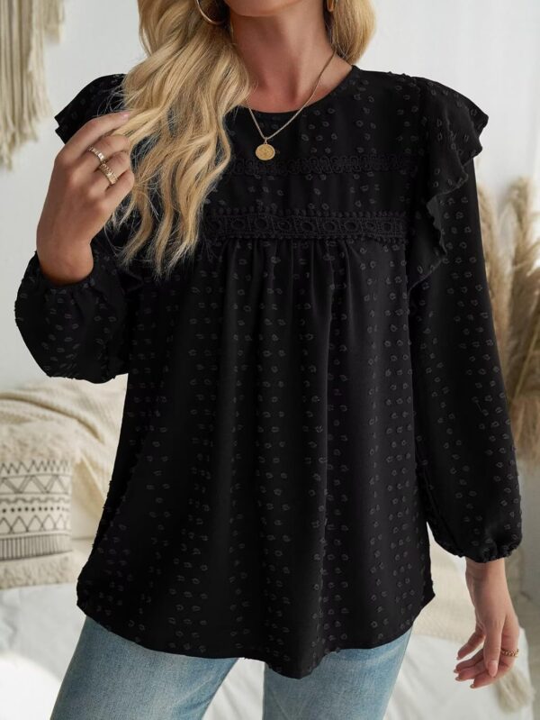 Womens Fall Fashion 2024 Tops For Women Dressy Casual Blouses Long Sleeve Western Blouse Tunic Babydoll Shirts - Image 4