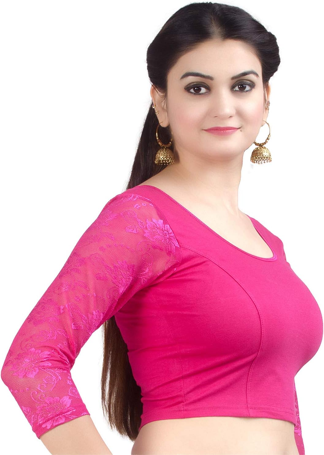 Chandrakala Readymade Blouses for Women sarees,Stretchable (B101-P) - Image 2