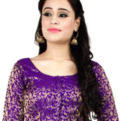 Chandrakala Banarasi Blouses for Women Sarees,Readymade (B181-P)