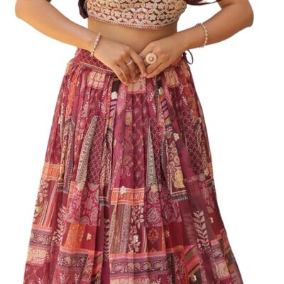 New Indian desaign Ready to Wear Bollywood Bridal-Wedding Style Lehenga Choli for Indian Women's With Stichhed Blouse