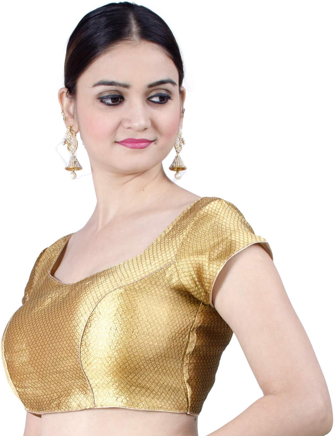 Chandrakala Brocade Banarasi Blouses for Women Sarees,Readymade (B106) - Image 2