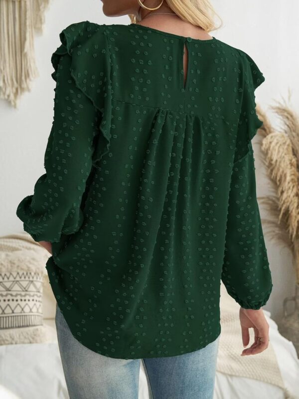 Womens Fall Fashion 2024 Tops For Women Dressy Casual Blouses Long Sleeve Western Blouse Tunic Babydoll Shirts - Image 5