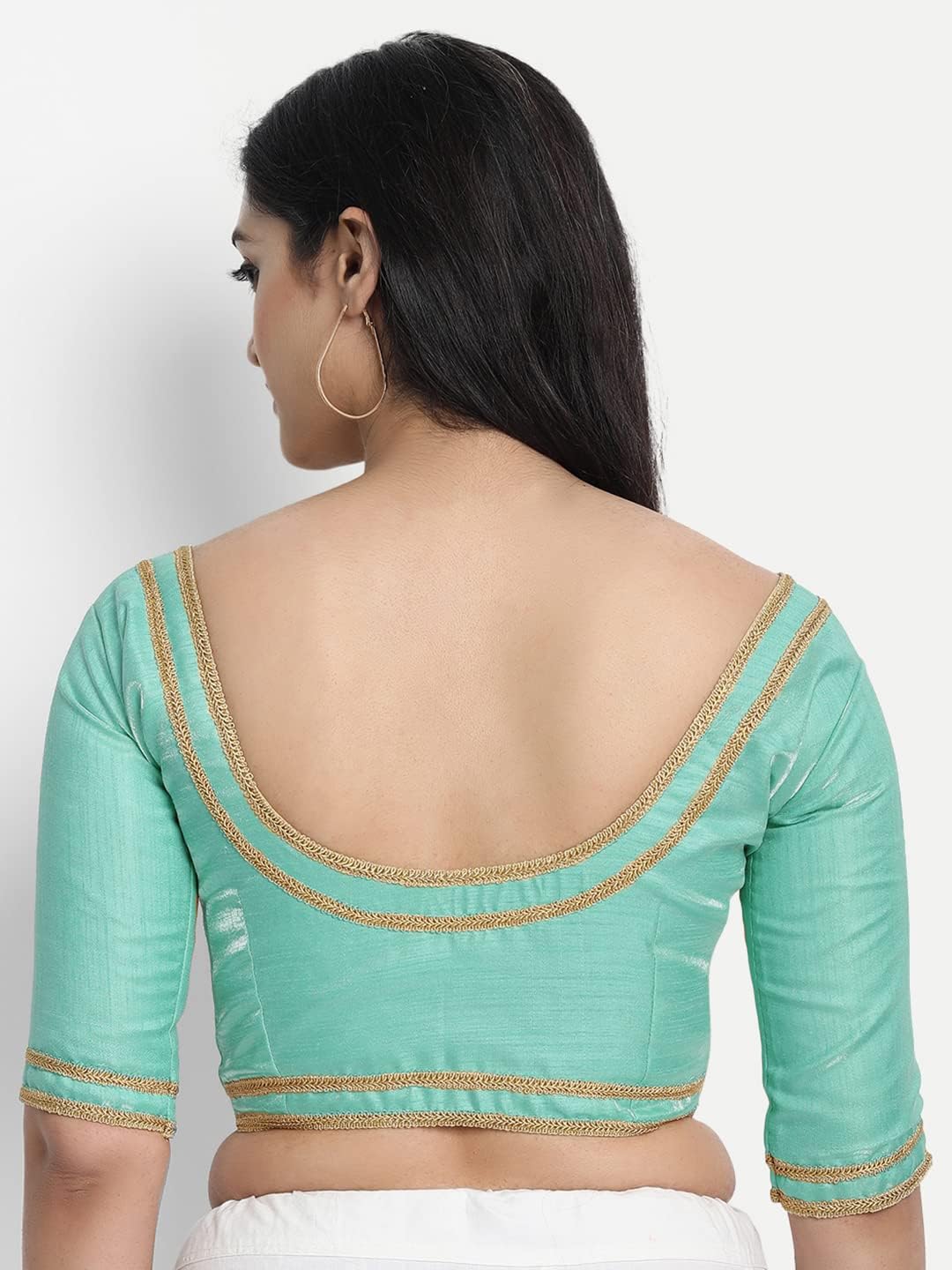 Indian Designer Women'S Readymade Silk And Satin Indian Ethnic Saree Blouse Crop Top Choli For Party Wear - Image 5