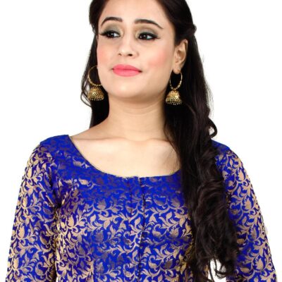 Chandrakala Banarasi Blouses for Women Sarees,Readymade (B181-P)