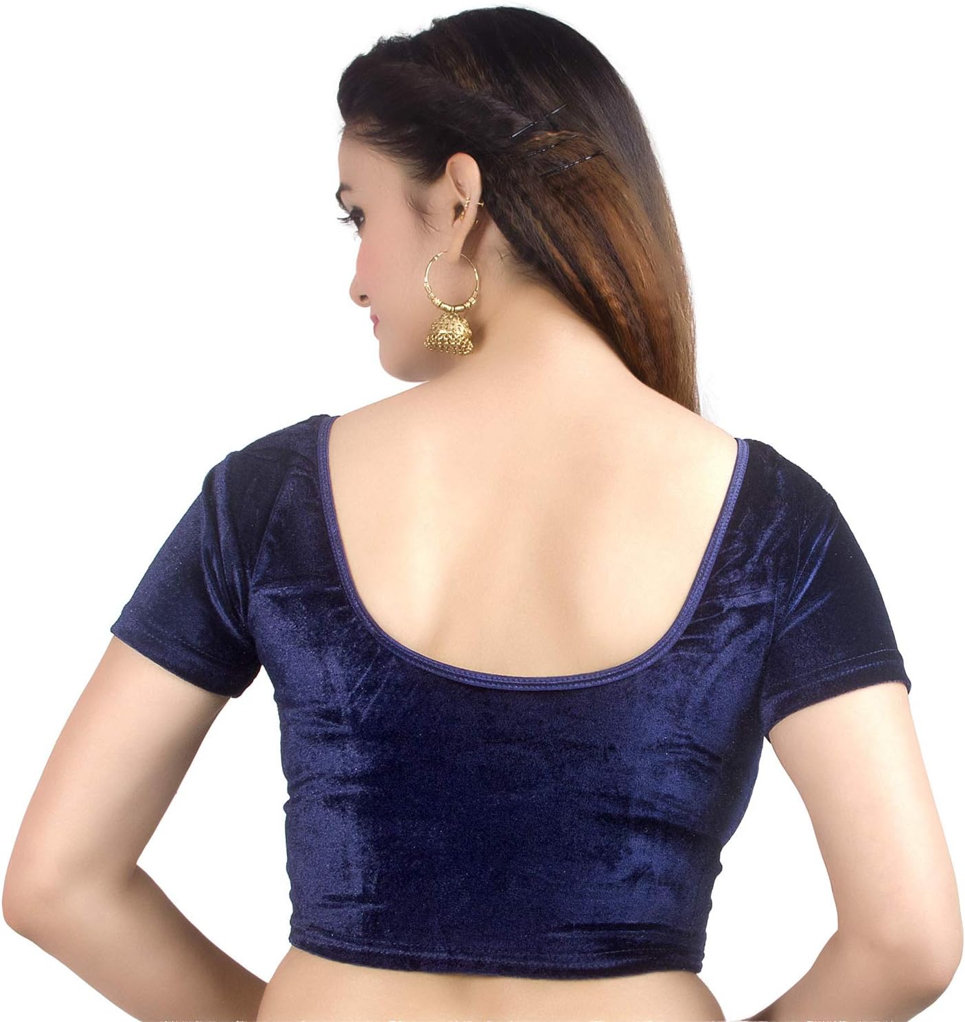 Chandrakala Velvet Blouses for Women Sarees,Stretchable, (B104-P) - Image 3