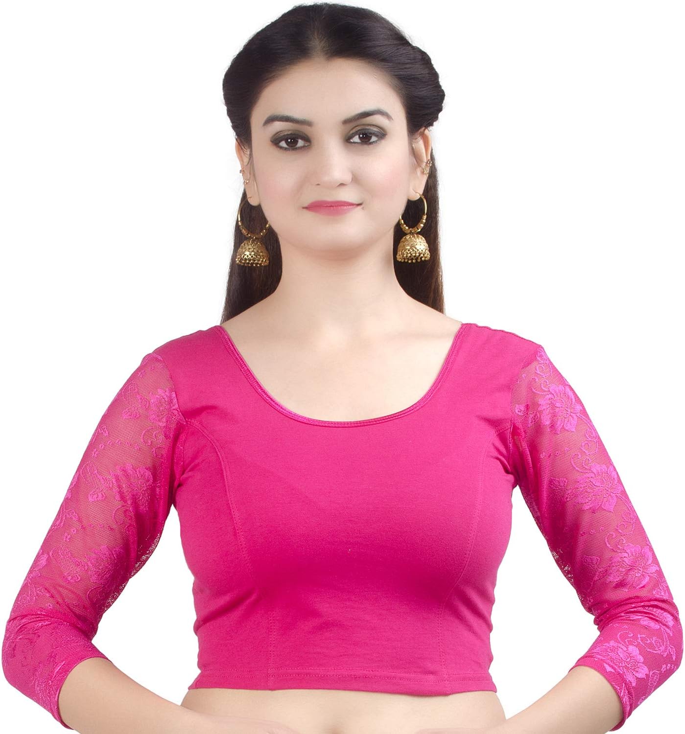 Chandrakala Readymade Blouses for Women sarees,Stretchable (B101-P)