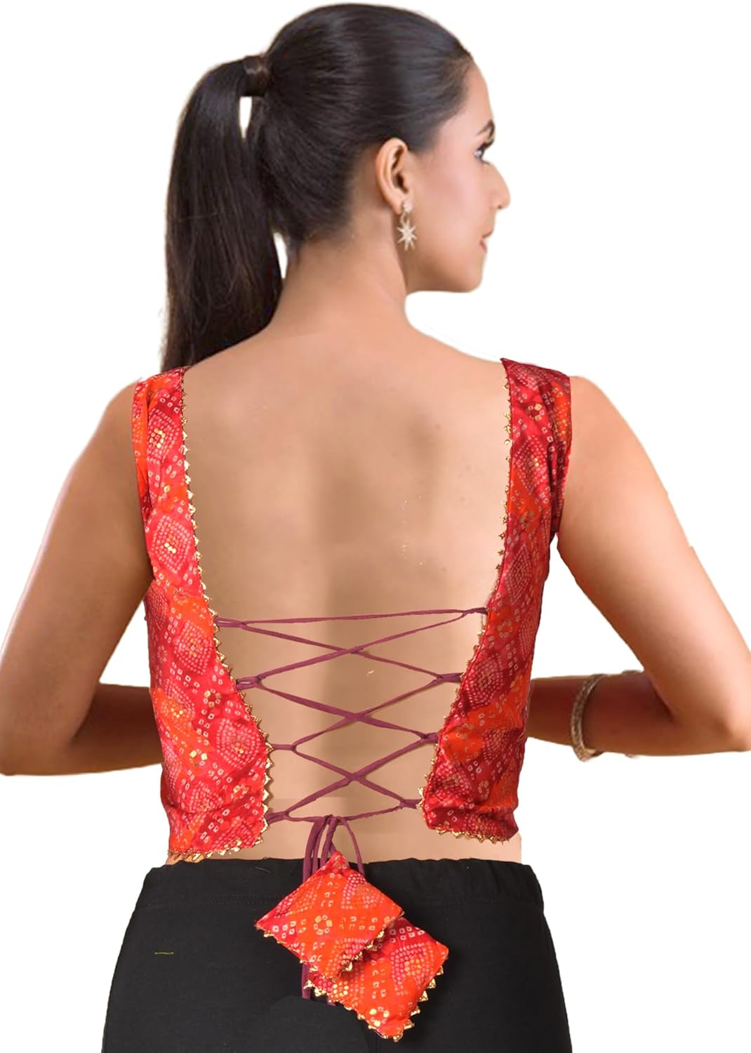 Chandrakala Backless Blouses for Women sarees,Readymade (B204-P) - Image 3