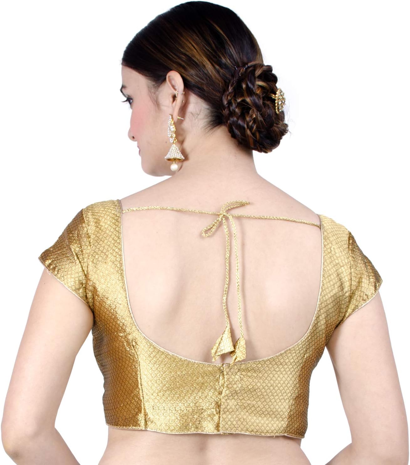 Chandrakala Brocade Banarasi Blouses for Women Sarees,Readymade (B106) - Image 3