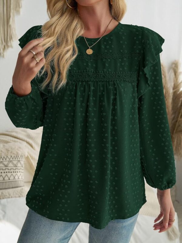 Womens Fall Fashion 2024 Tops For Women Dressy Casual Blouses Long Sleeve Western Blouse Tunic Babydoll Shirts - Image 4