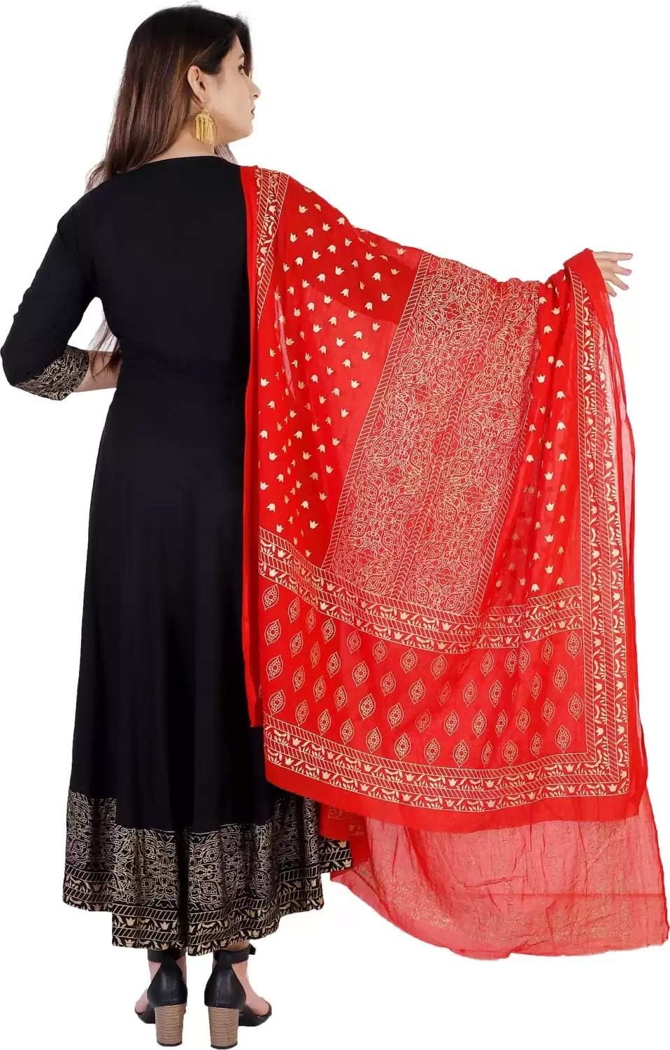HSD Indian Women Rayon Kurta and Dupatta Set party wear Kurti Tunic Ready to wear - Image 4