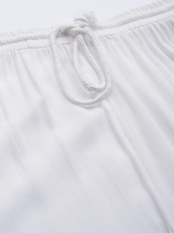 Ada Handcrafted Indian Chikankari Women's Rayon White Flared Palazzo Sharara Pant A711171 - Image 4