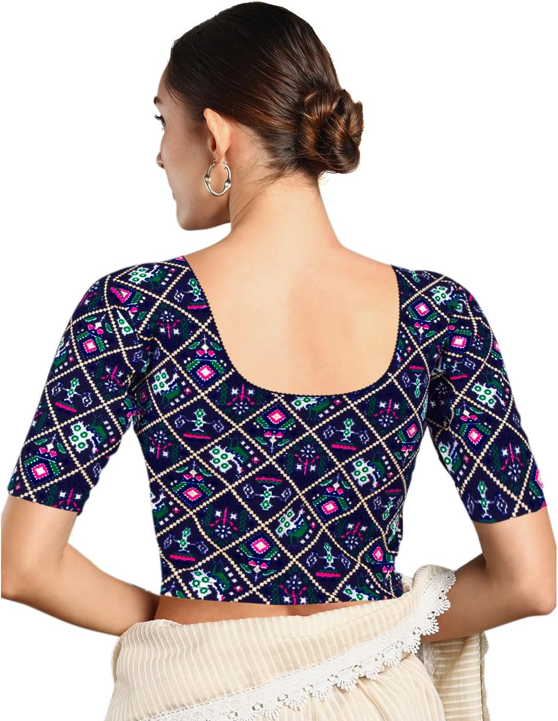 Chandrakala Stretchable Blouses for Women Sarees,Readymade (B217-P) - Image 3