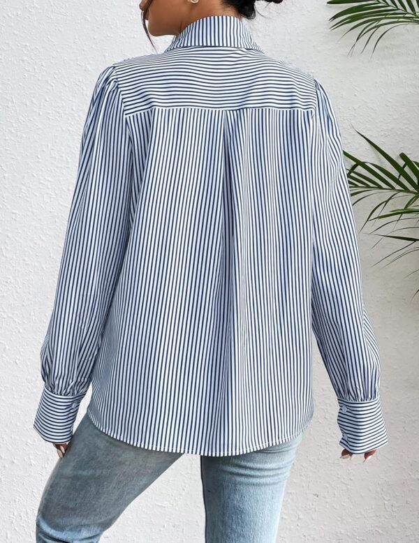 Zeagoo Womens Shirts Button Down Printed Lantern Long Sleeve Blouse Fashion Casual Tops 2025 - Image 4