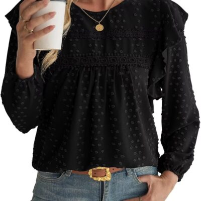 Womens Fall Fashion 2024 Tops For Women Dressy Casual Blouses Long Sleeve Western Blouse Tunic Babydoll Shirts