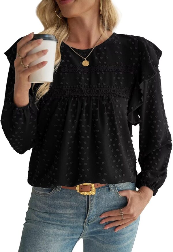 Womens Fall Fashion 2024 Tops For Women Dressy Casual Blouses Long Sleeve Western Blouse Tunic Babydoll Shirts
