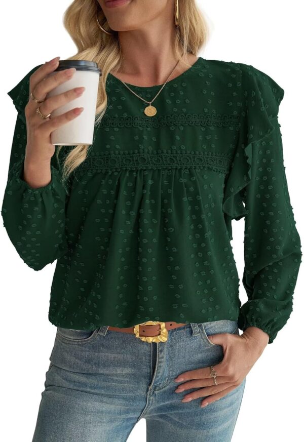 Womens Fall Fashion 2024 Tops For Women Dressy Casual Blouses Long Sleeve Western Blouse Tunic Babydoll Shirts