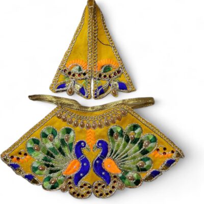 Laxmi Ganesh Handmade Heavy Embroded Lehenga Patka/Chunri For Diwali Puja (Combo Pack of 2 Dress)